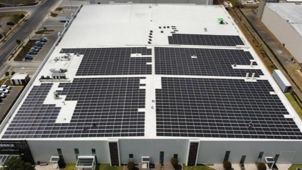 Costa Rica facility with solar panels on roof