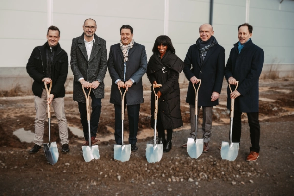 Leadership with shovels at groundbreaking ceremony